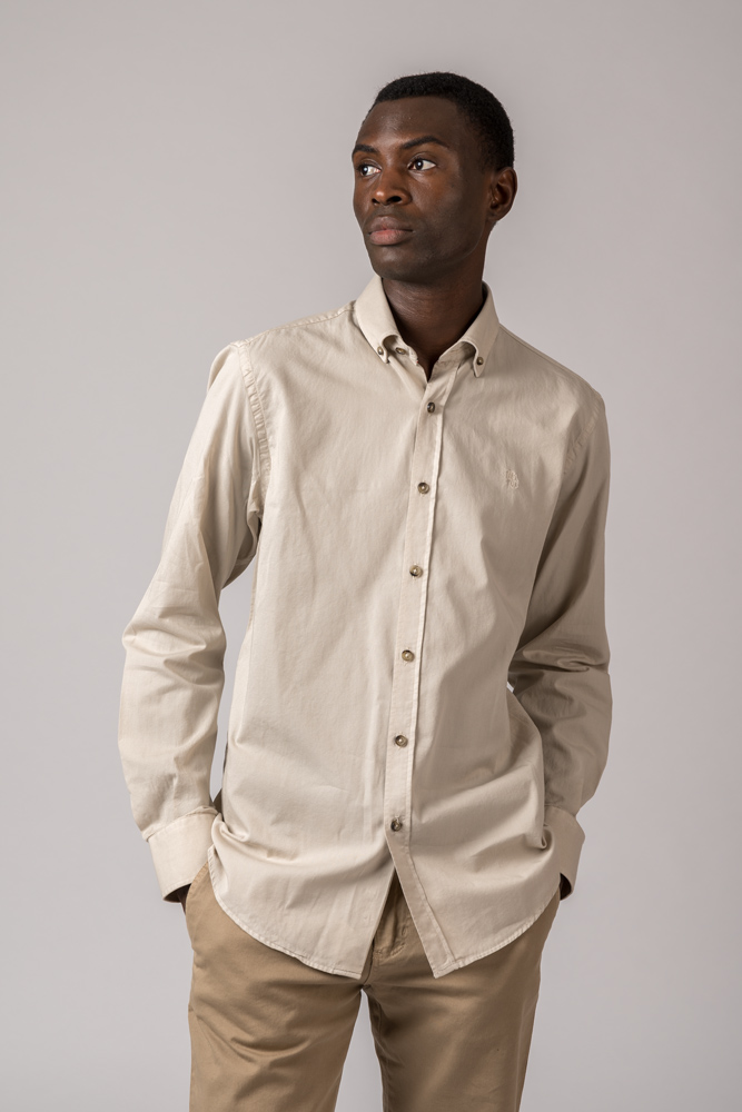 Aproximación fusión filosofía Camisa Hombre Beige Claro | British Cotton